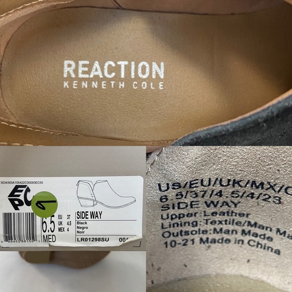 KENNETH COLE REACTION Women's Side Way Booties in Black Suede Size 6.5M New - Picture 10 of 10